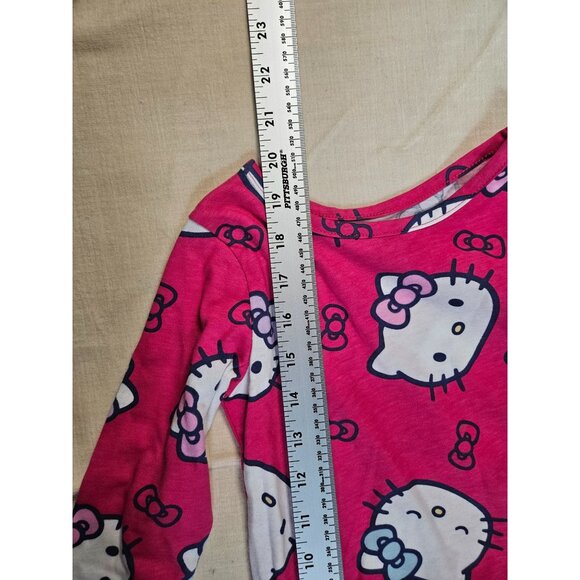 Hello Kitty Girls Pink Long-Sleeve Dress With Ruffled Skirt Size 3T Made By Sanr - Picture 6 of 8